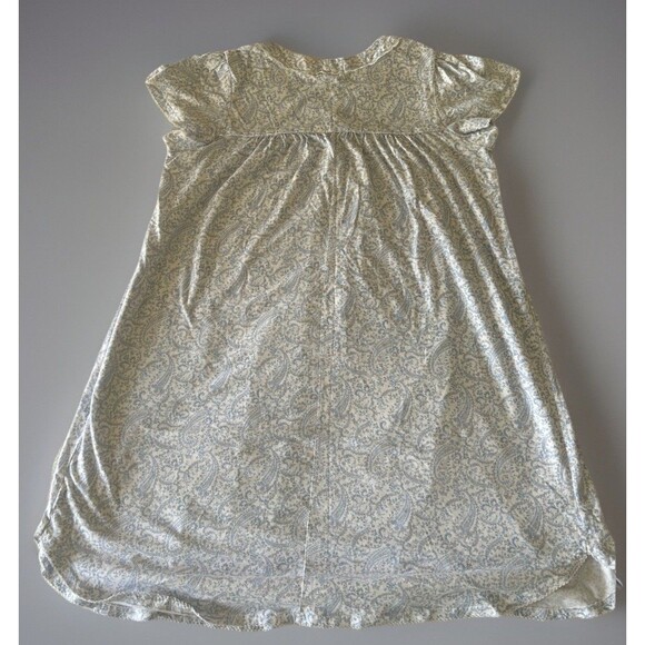 Miss Elaine Cotton Nightgown Blue Paisley Lace Trim Sleepwear Size Medium - Picture 2 of 8